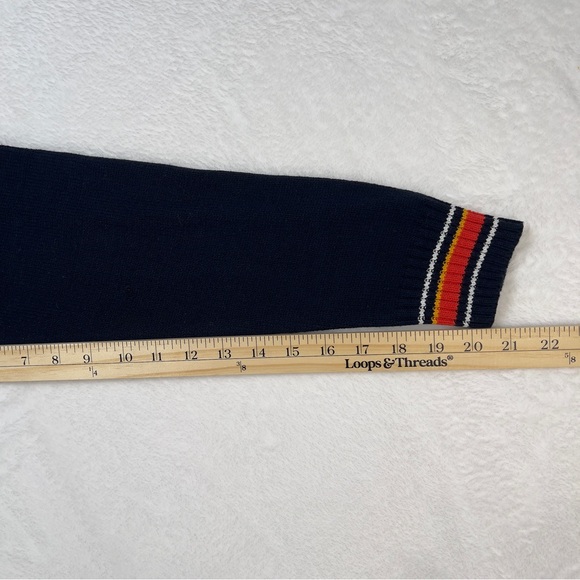 RETROFIT Mock Neck Quarter Zip Mens Large Sweater Navy - Picture 9 of 12